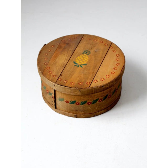 Vintage Stenciled Wooden Cheese Box For Sale - Image 11 of 11