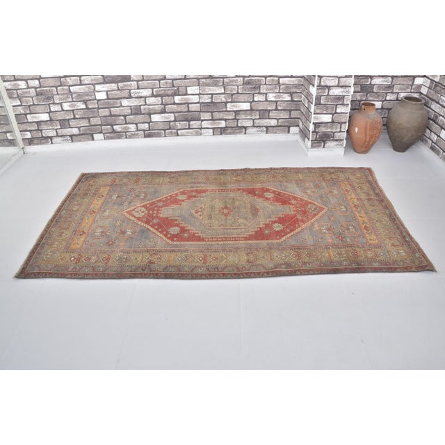Handmade wool carpet in Turkish Anatolia , Vintage Oushak Rug,Turkish Vintage Anatolian Rug, Handmade wool Rug . One Of...