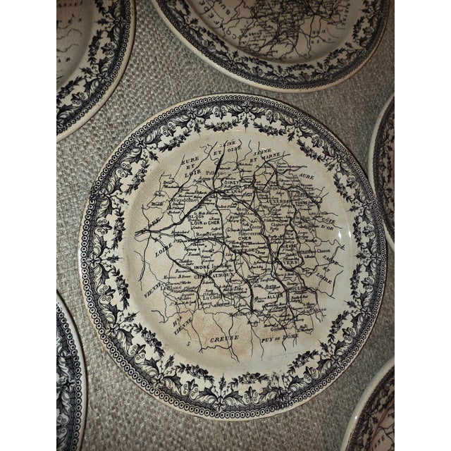Sarreguemines French Faience Map Plates For Sale - Image 10 of 13