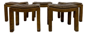 Buttoned Leather Stool