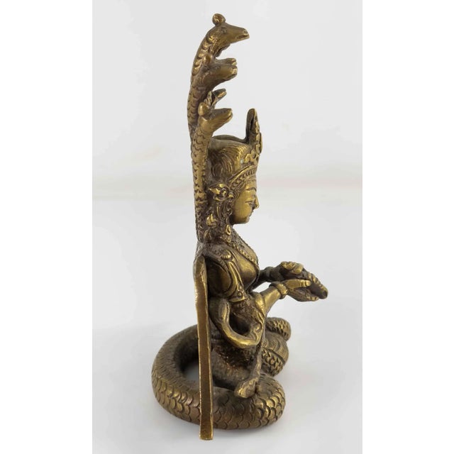South East Asian Bronze Naga Snake Deity Figure For Sale - Image 4 of 10
