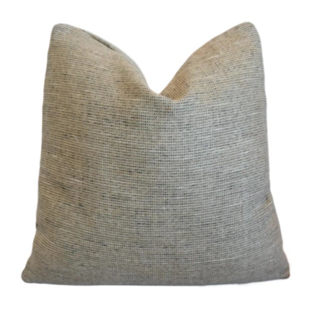 Taupe Western Southwestern Brazilian Cowhide Brown & Cream Feather/Down Pillow For Sale - Image 8 of 9