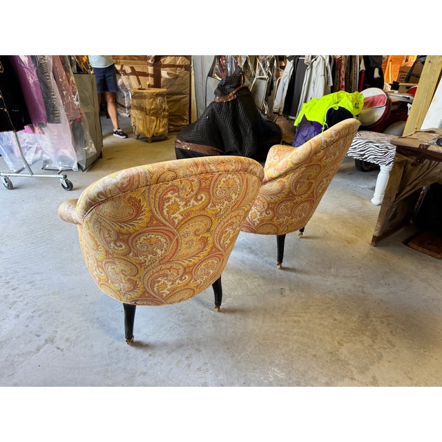 Late 19th Century Antique French Tufted Crapaud Slipper Club Chairs With Casters - A Pair For Sale - Image 5 of 7