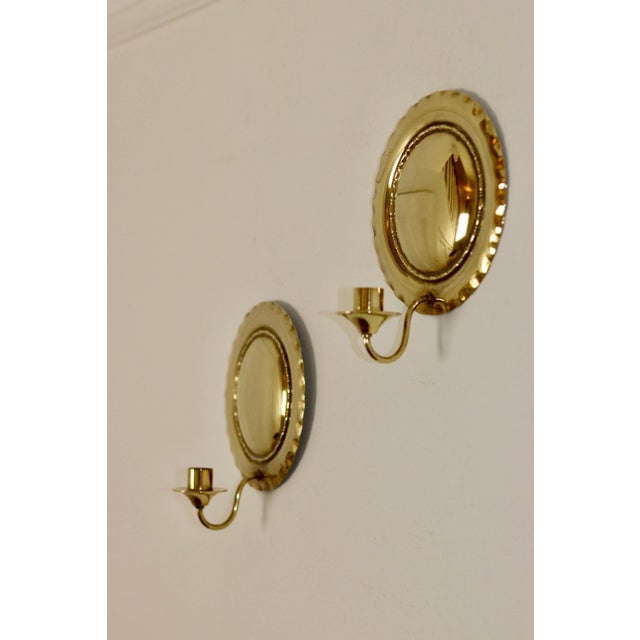 Mid-Century Modern Mid-Century Modern Swedish Brass Sconces, Set of 2 For Sale - Image 3 of 8