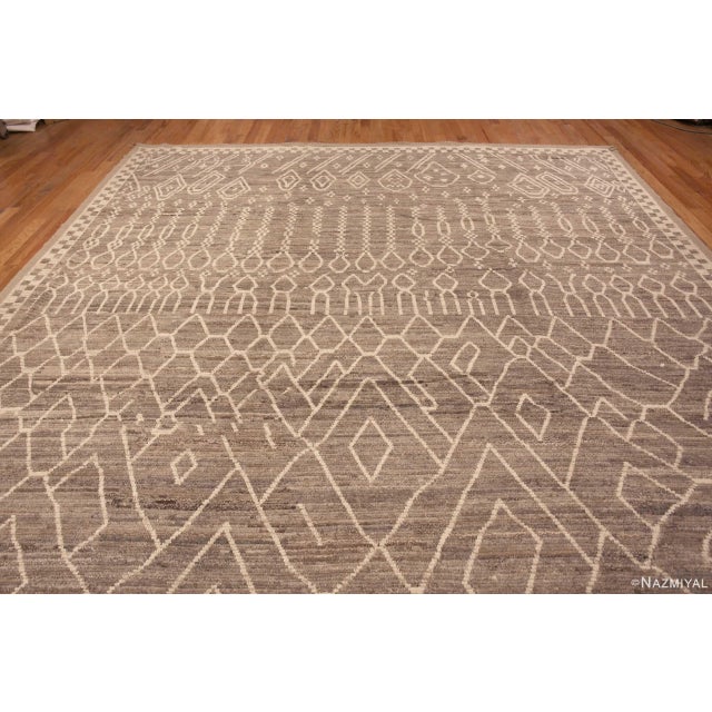 Tribal Large Primitive Tribal Design Modern Area Rug For Sale - Image 3 of 9