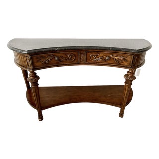 Vintage Drexel Heritage "Talavera" Collection Demilune Serrano Console Table Excellent Condtion For Sale