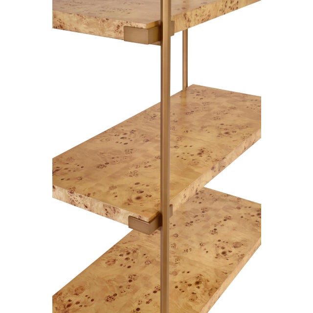 Not Yet Made - Made To Order Matthew Izzo Home Harris Light Burlwood and Antique Brass Etagere For Sale - Image 5 of 6