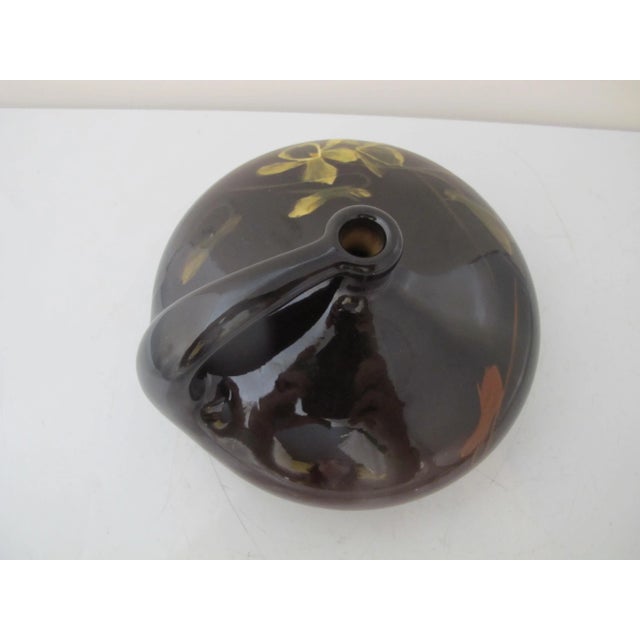 Antique Louwelsa Weller Brown Flower Art Pottery Ewer Jug Vase For Sale In Portland, OR - Image 6 of 7