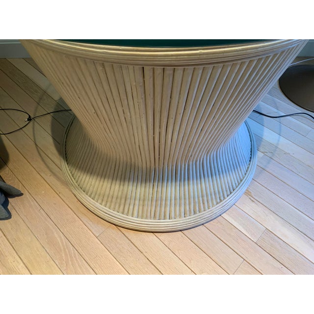 20th Century Bamboo Round Glass Side Table For Sale - Image 4 of 4