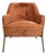 New Pacific Direct Modern Lounge Chair With Brass Legs, Rust Velvet For Sale