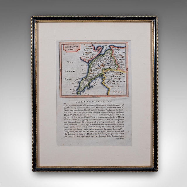 English Antique Dual Sided Carnarvonshire Map, Atlas Excerpt, North Wales, Cartography For Sale - Image 3 of 12