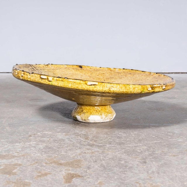 Yellow Large Moroccan Ceramic Platter For Sale - Image 8 of 8