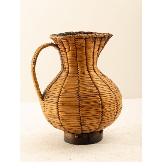 Spanish Wicker Jug, 1960s For Sale - Image 3 of 8
