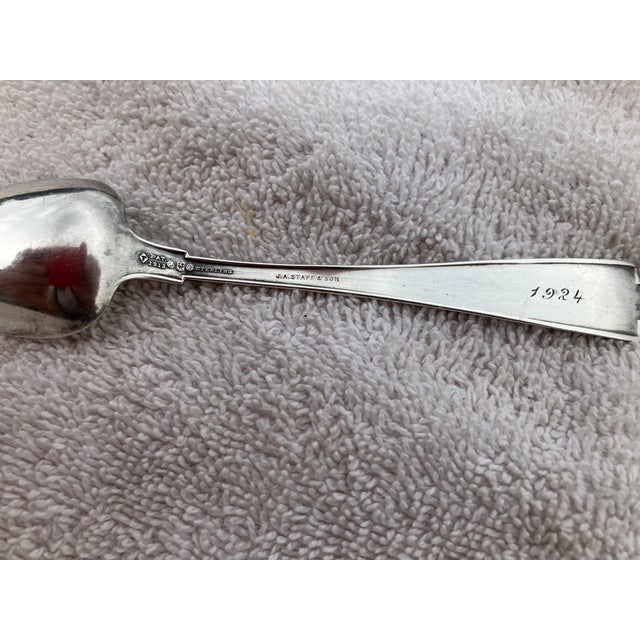 1924 Dated J. A. Staff & Son Sterling Silver Spoons - A Pair For Sale - Image 10 of 18