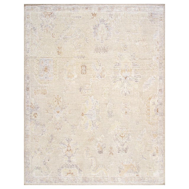 Textile Oushak Wool Camel Area Rug, 9' 3'' X 12' 3'' For Sale - Image 7 of 7
