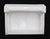 Flush mount rectangular bathroom soap dish made of white porcelain over ceramic with a handle. Made by Fairfacts Co. Good...