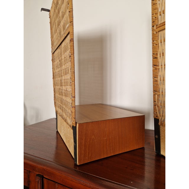A rare pair of mid-century vintage nightstands designed by Hans J. Wegner for Getama. The suspended structure is made of...