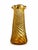 Antique Late 19th C. Bohemian Amber Optic Spiral Molded Vase With Raw Pontil & Stone Inclusion For Sale - Image 4 of 4