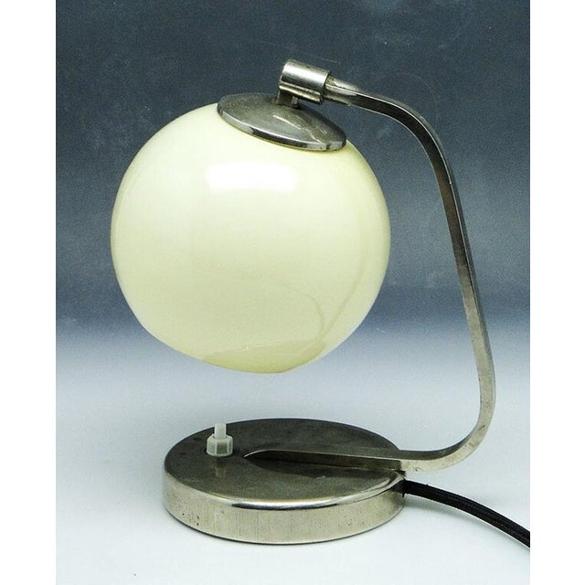 Mid-Century Glass and Metal Bedside Lamp, 1950s For Sale - Image 11 of 11