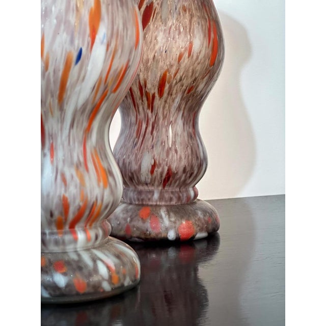 1930s French Art Deco Marbled Glass Vases, 1930, Set of 2 For Sale - Image 5 of 9