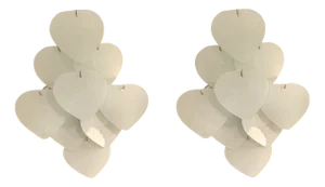 Heart Shaped Glass Sconces, 1980s, Set of 2