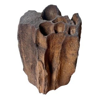 Brutalist Organic Sculptural Metal Vase, 1950s For Sale