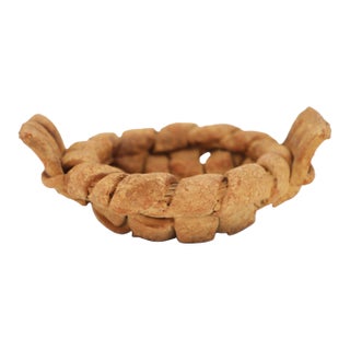 1950s Fishwife Basket Card Receiver or Trinket Tray, Earthenware, Portuguese For Sale