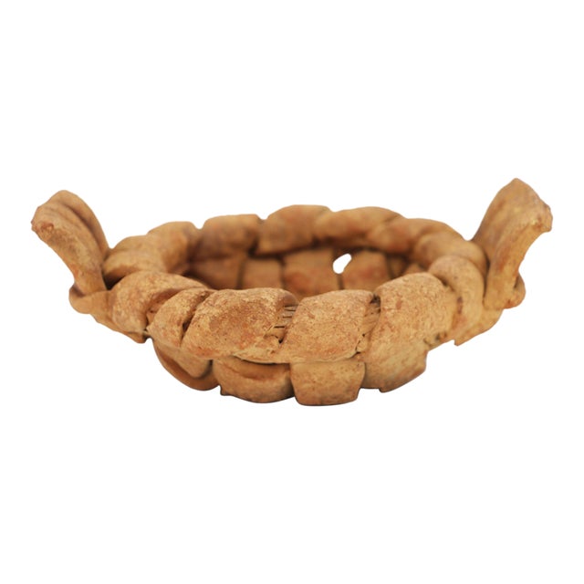 1950s Fishwife Basket Card Receiver or Trinket Tray, Earthenware, Portuguese For Sale