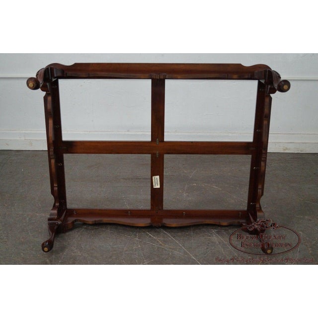 Ethan Allen Court Cherry Queen Anne Glass Top Coffee Table Chairish