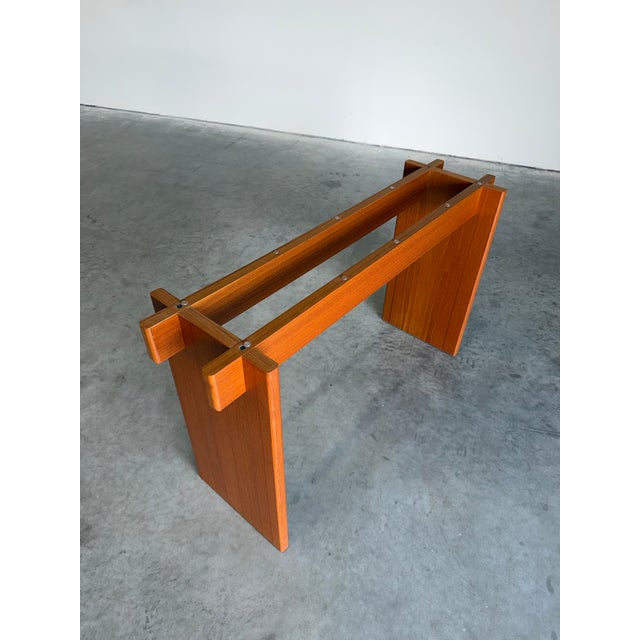 Wood Vintage Danish Teak and Marble Console Table For Sale - Image 7 of 12