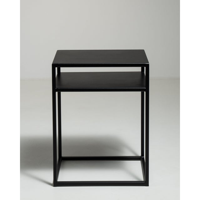 Early 21st Century Poland Black Wood Side Table For Sale - Image 10 of 14