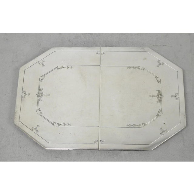 Sheffield Antique Sheffield Victorian Silver Plated Expanding Octagonal Pot Trivet For Sale - Image 4 of 14