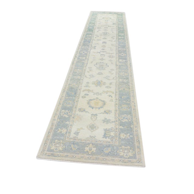 Modern Turkish Oushak Rug 2'10" x 12'4" For Sale - Image 9 of 10