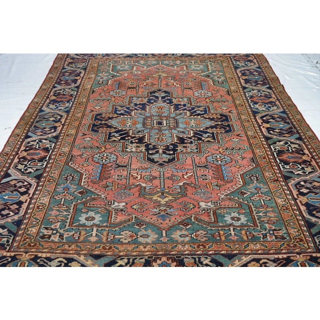 Antique Heriz Rug 6'8'' x 10'6'' For Sale - Image 11 of 12