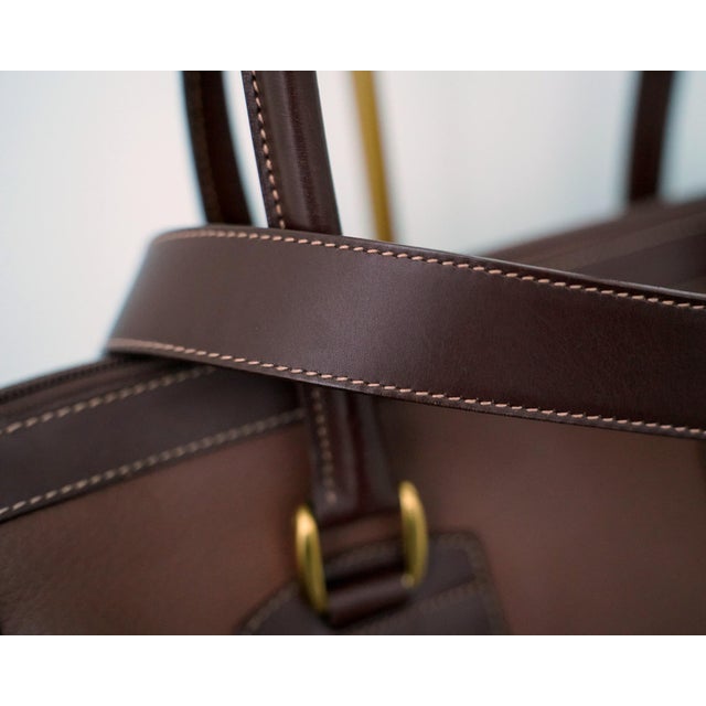 Gucci Gucci Boston Crossbody Bag, Brown Leather With Gold Gg Charm, 1980s For Sale - Image 4 of 15