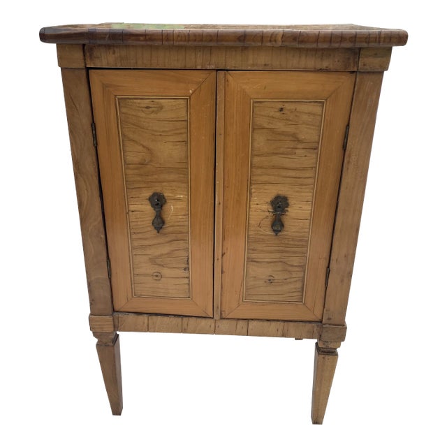 1800s Neoclassical Style Olive Wood Two Door Nightstand For Sale