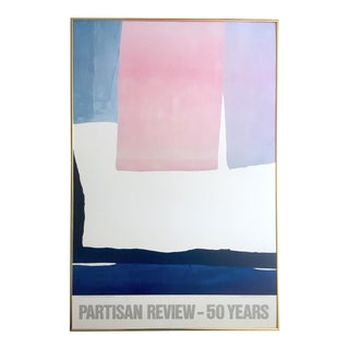 Helen Frankenthaler Rare Vintage 1984 Abstract Expressionist Lithograph Print Framed Partisan Review Poster " the Human Edge " 1967 For Sale
