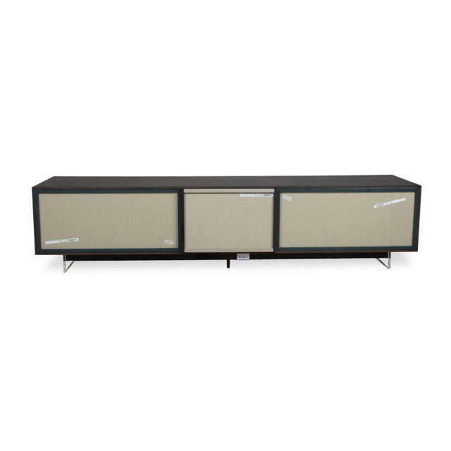 Lampo Wooden Sideboard in Black Brown Petrol Green by San Giacomo For Sale - Image 12 of 14