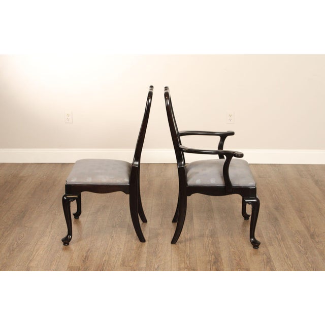 Century Furniture Ebonized Set of Six Queen Anne Style Dining Chairs For Sale - Image 11 of 18