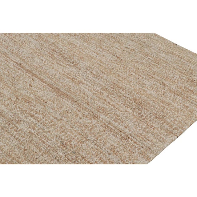 Rug & Kilim’s Custom Modern Kilim Rug in Brown & White For Sale In New York - Image 6 of 7