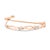 Discover the enchanting elegance of rose gold, gracefully plated over .925 sterling silver in this mesmerizing bracelet,...