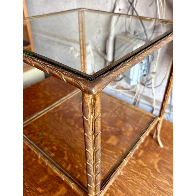 70’s Gilt Painted Hollywood Regency Two Tier Side Table For Sale - Image 11 of 11