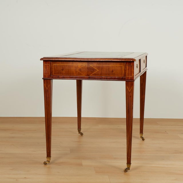 George IV Style 18th Century English Leather Top Writing Desk For Sale - Image 14 of 16