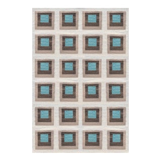 Color Study Handwoven Wool Flatweave 8' x 10' Rug - Monterey For Sale