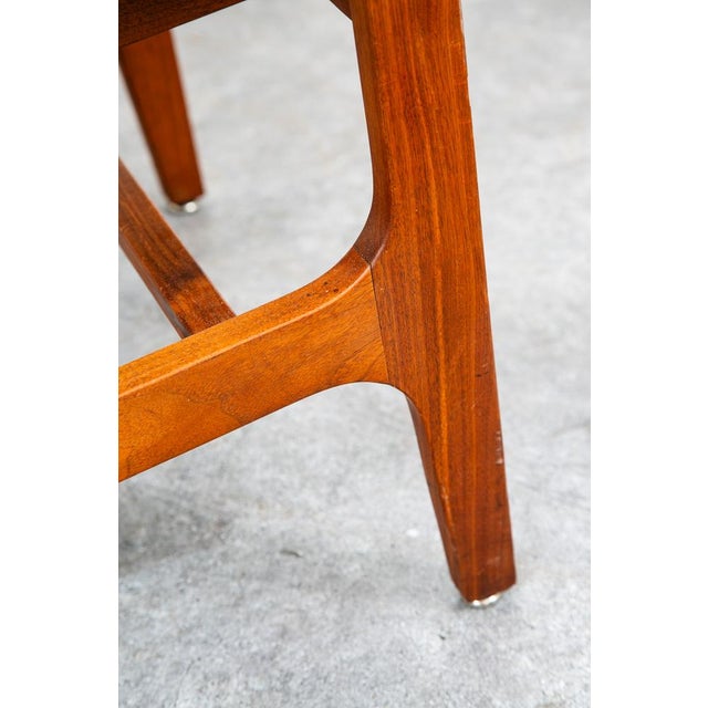 Gunlocke Mid Century Modern Lounge Chair Walnut Arms Black Office Armchair Gunlocke Attributed MCM For Sale - Image 4 of 11