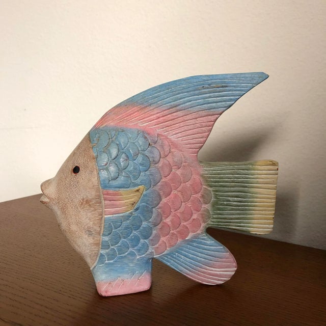 Vintage Hand Carved Wood Fish Figurines - a Pair For Sale - Image 10 of 13