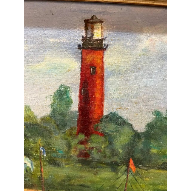 Mid-20th Century Painting of a Lighthouse For Sale - Image 4 of 12