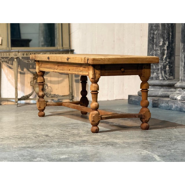 A really lovely Solid Oak Farmhouse Kitchen Dining Table, lots of character and having a drawer in one end and a bread...