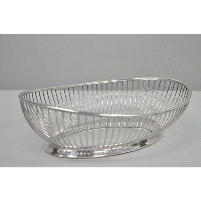 Mid-Century Modern Vintage Gorham Yc743 English Victorian Silver Plated Wire 11" Bread Fruit Basket For Sale - Image 3 of 10
