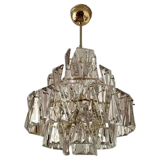 Triangular Crystal Lamp from Kinkeldey For Sale